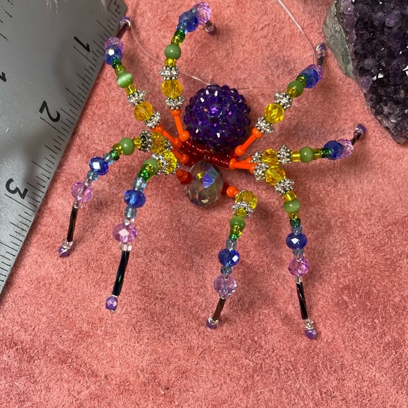 Colorful Rainbow Glass Crystal Spider Ornament Suncatcher - Picture 8 of 17